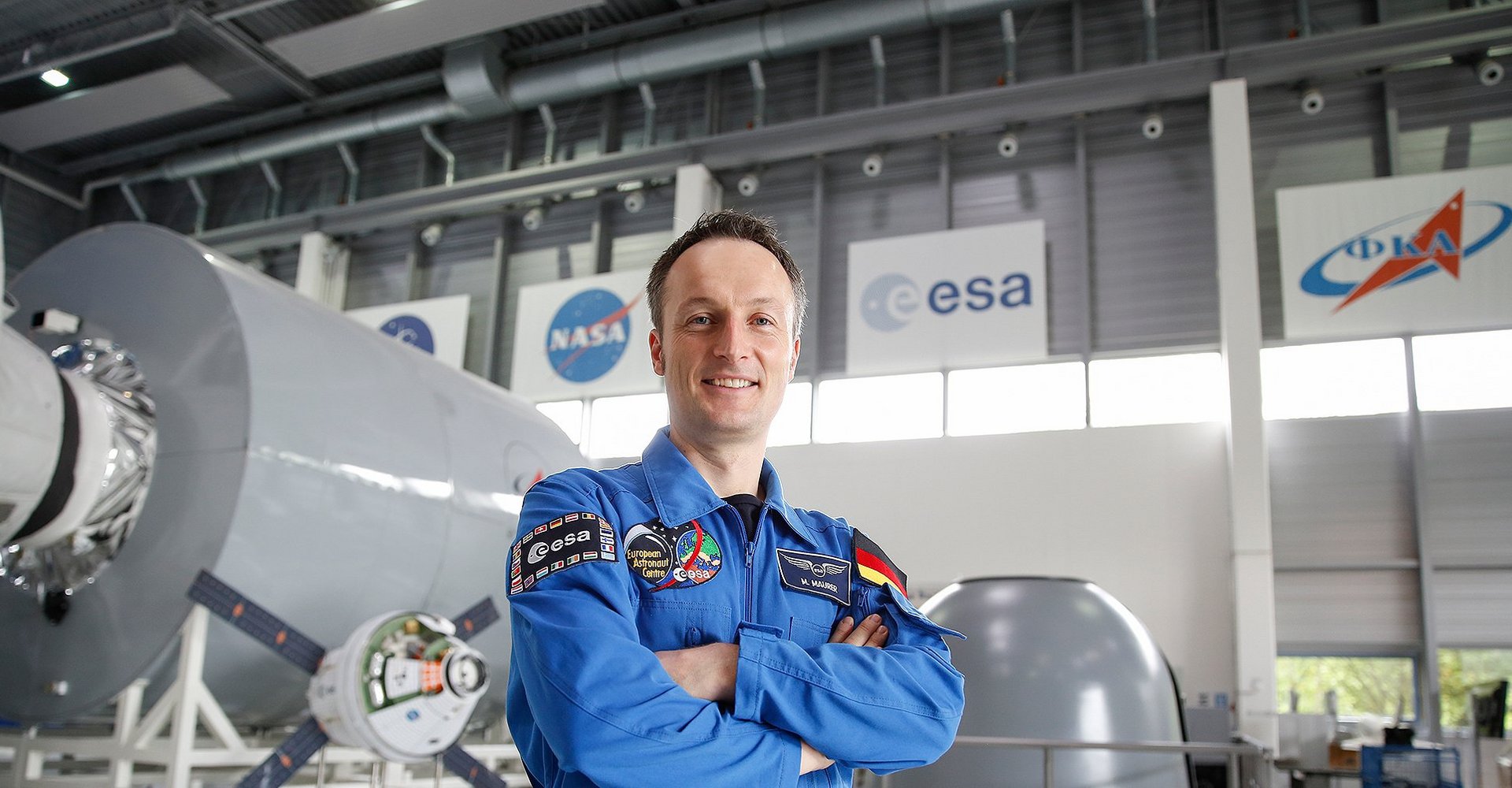 Matthias Maurer in einem Trainingszentrum der ESA