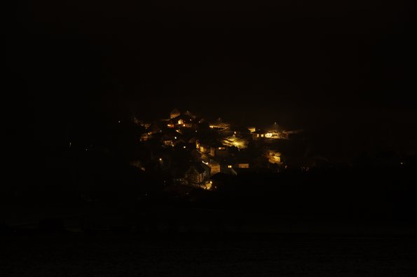 Blick auf das nächtliche Eiweiler nach der Beleuchtungsumstellung 2022