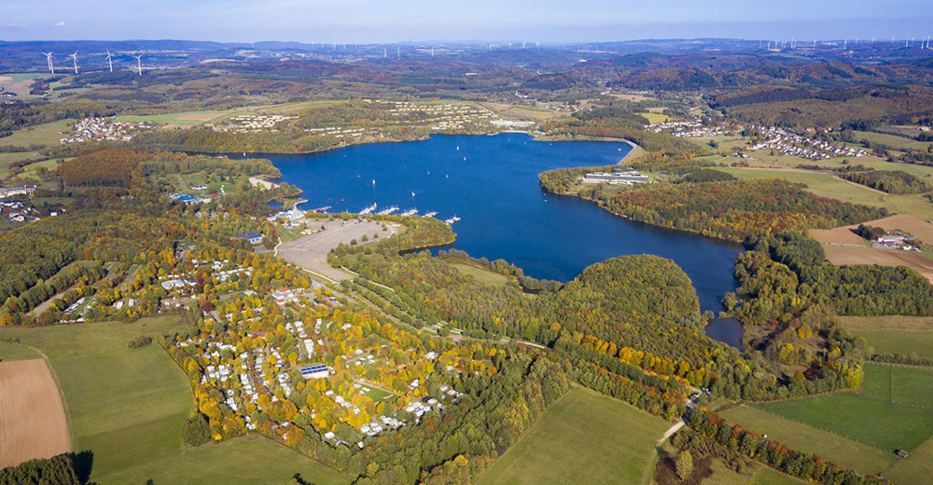 Blick auf den Bostalsee von oben
